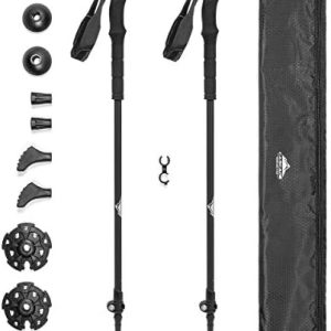 Cascade Mountain Tech Trekking Poles - Carbon Fiber Walking or Hiking Sticks with Quick Adjustable Locks